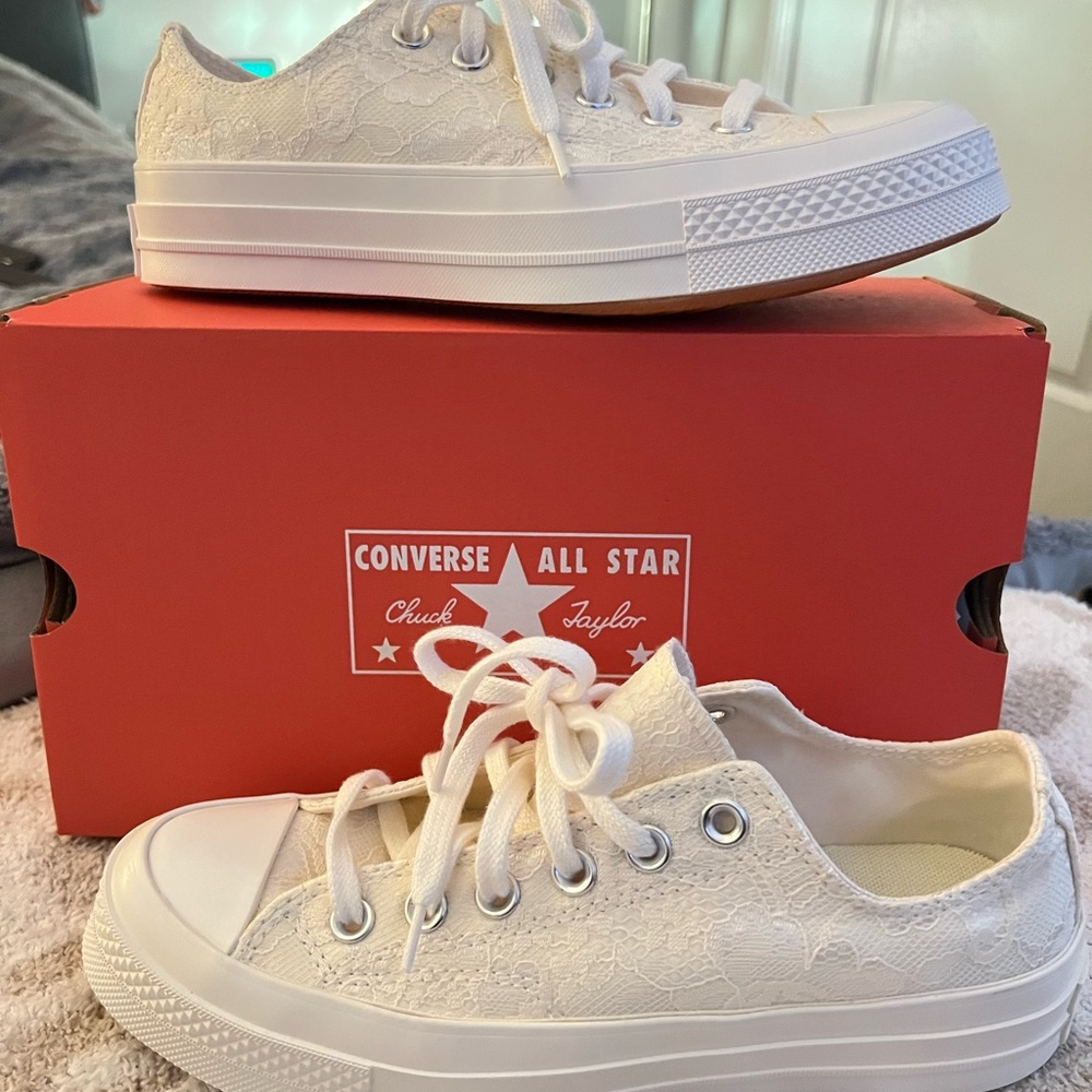 Converse Cream Chuck Taylor High-Top Sneakers